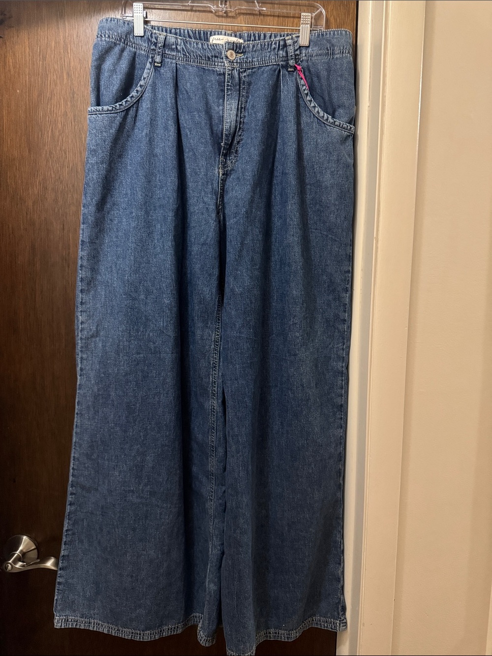 Free People Dark Blue Wide Leg Denim Jeans